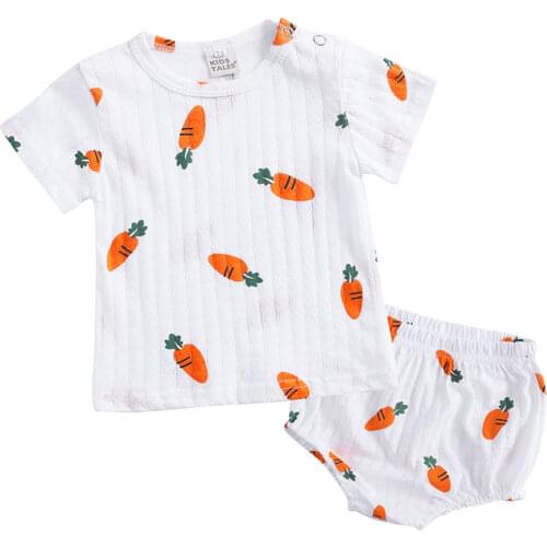 Cartoon Children Clothes Set Cotton Newborn Baby Girl Clothes Kit Short Sleeve Tops+Shorts 2 Piece Summer Kids Clothing Sets