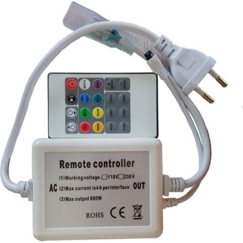 AC 110V 220V LED RGB 20Key IR Remote Controller 600W For SMD 5050 3528 strip tape Lights Free Shipping 10pcs/lot