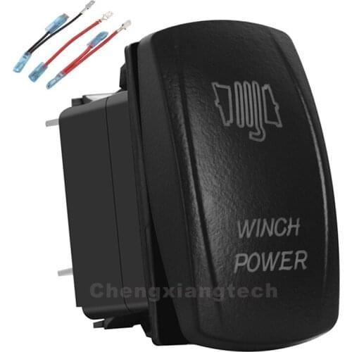 Winch Power Up Blue & Red Led Rocker Switch ARB Carling 5P SPST ON/OFF 12v/24v +Jumper Wires Set Car Boat Truck Waterproof