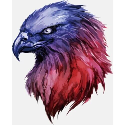 Hot Sell Personality Hand Painted Watercolor Eagle Head Car Stickers Accessories Motorcycle Sunscreen Waterproof PVC 15cm*12cm