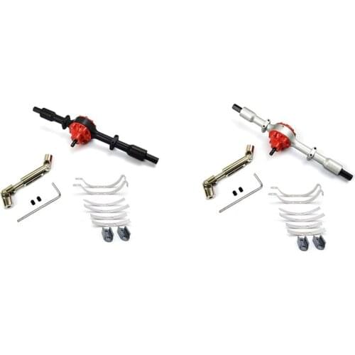 Metal Rear Bridge Axle with Shock Absorber Leaf Springs Suspension for WPL D12 B16 B36 B14 B24 RC Car Parts