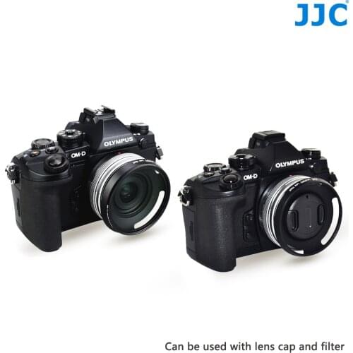JJC Metal Lens Hood Screw 58mm for Olympus M.Zuiko Digital ED 14-42mm f/3.5-5.6 EZ/ M.Zuiko Digital 17mm f/2.8 Lens