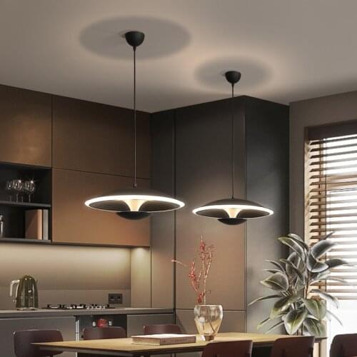 Nordic restaurant creative Pendant Light simple art cafe bedroom bedside lamp model room LED Pendant lamp White Black Hanging