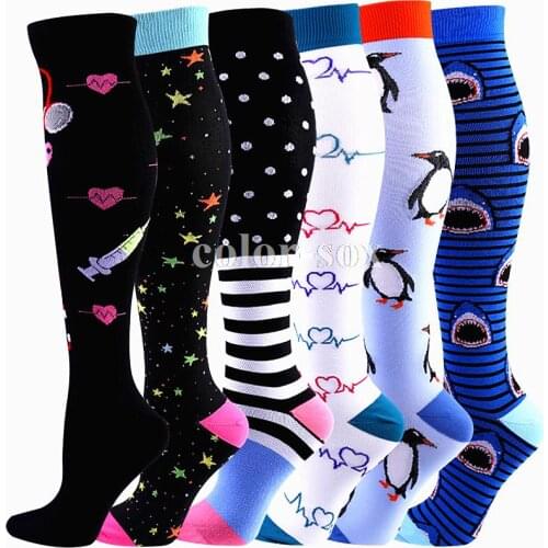 Socks Man Women Compression Stockings Fit Varicose Veins Cycling Sport Anti Fatigue Pain Relief Knee High Running Marathon Socks