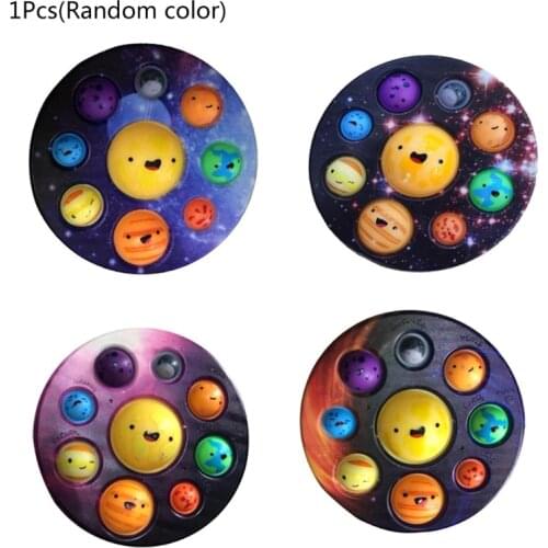 Learning Toy Anxiety Popper Planet Cognition Novelty Push Bubble Silicone Popping Puzzle Interactive Toy for ADD OCD H055