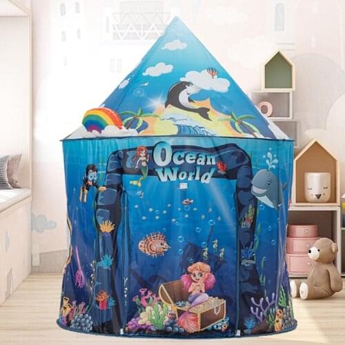 Portable Childrens Tent Kids Play Wigwam Boys Girls Ocean World Indoor Teepee Child Play Games Houses Tents Christmas Gift