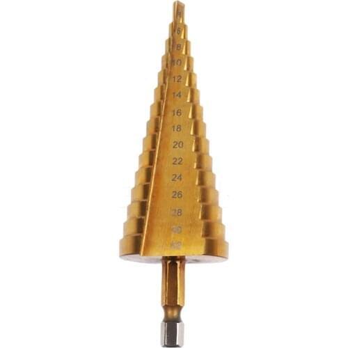 HSS Titanium Coated Step Drill Bit Steel Wooden Hole Cutter Step Cone Drilling Metal High Speed Drills