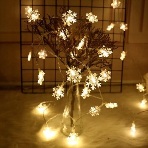 Snowflake LED String Lights Fairy Lights Festoon Led Lights Battery-operated Garland New Year 2022 Decor Christmas Lights Decor