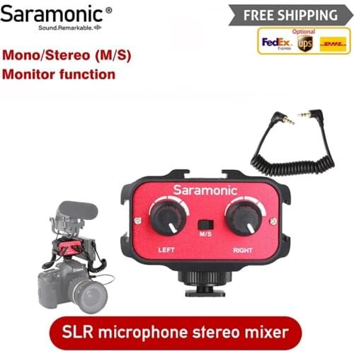 Saramonic SR-AX100 Universal Microphone Audio Adapter Mixer & Cold Shoe Mounting Hub for DSLR Cameras & Camcorders