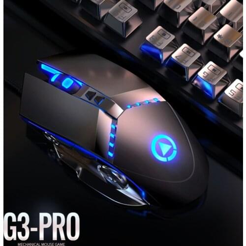 USB Wired Mouse 3200DPI Adjustable Wired Ergonomic USB Computer Mouse Silent USB Optical Mice with RGB Backlit for Desktop/PC
