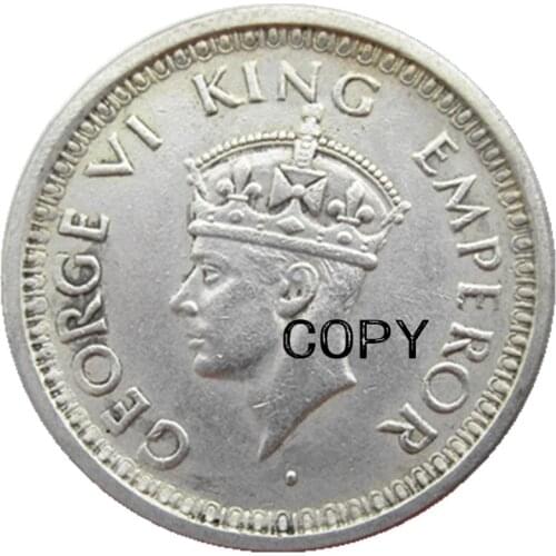 IN(13) Indian 1 Rupee (1941-1945) 5pcs Ancient Silver Plated Copy Coins