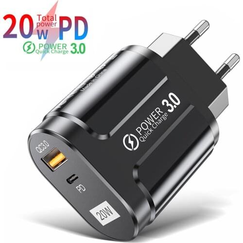 PD 20W QC3.0 Fast Charging Charger For IPhone 12 Dual Ports Charger IPhone 12 11 Pro XR XS Max 6 7 8 IPad Huawei Xiaomi Samsung