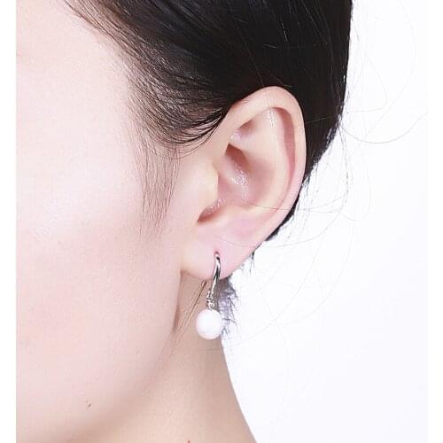 Elegance Fashion Natural Pearl Earrings For Women 925 Sterling Silver Jewelry Water Drop Pearl Earring Quality Wedding Gift