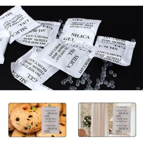 2021 New 100 Packet Silica Gel Desiccant Pack Food Jewelry Moisture Absorber Dehumidifier