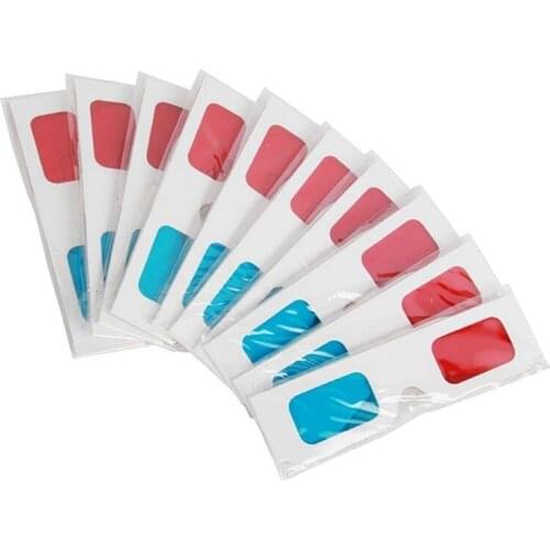 500 Pcs Universal Paper 3D Glasses Anaglyph 3D Glasses View Anaglyph Red Blue 3D Glasses for Movie Video
