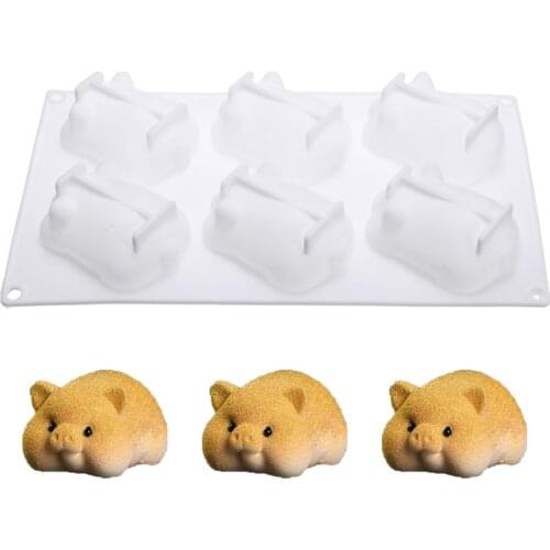 Silicone Cartoon Pig Cake Mold Lovely Golden Pig Shape Jelly Pudding Mold Kitchen DIY Cake Pastry Professional Baking Tools
