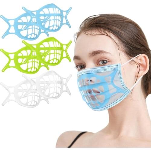 6pc Silicone 3D Disposable Mask Bracket Holder Lipstick Protection Stand Breathable Reusable Support Holder Adult Safety Protect