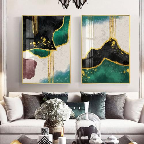 Abstract style canvas painting and wall art poster modern stones combination color contruction wall pictures for living room HD