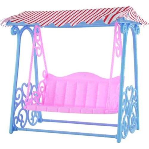 425F 9in Doll House Accessories Role-Play Toy Cute Miniature Swing Chair Cake Decor