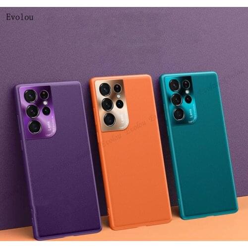 Case for Samsung S21 Ultra Luxury Full Plating Leather Texture Anti-Konck Protection Phone Case for Samsung S21 S21 Plus Cover