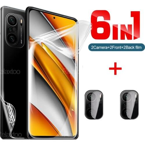 6 IN 1 Hydrogel Film For Xiaomi Poco F3 PocoF3 Screen Protector On Xiaome Pocophone F f 3 Camera Lens Safety Protective Film