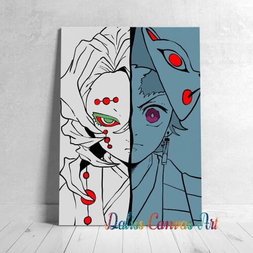 Canvas Anime tanjiro rui Demon Slayer Pictures Home Decoration Paintings Poster HD Prints Wall Art Modular Living Room Framed