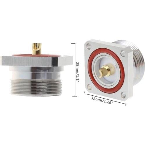 L29 7/16 Din Female Jack Center Connector With 4 Holes Flange Deck Solder Cup RF Coax Adapter