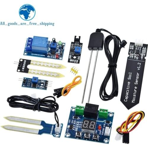 TZT Capacitive Soil Moisture Sensor Module / Soil Humidity Digital Display Relay Control Module Automatic Watering For Arduino