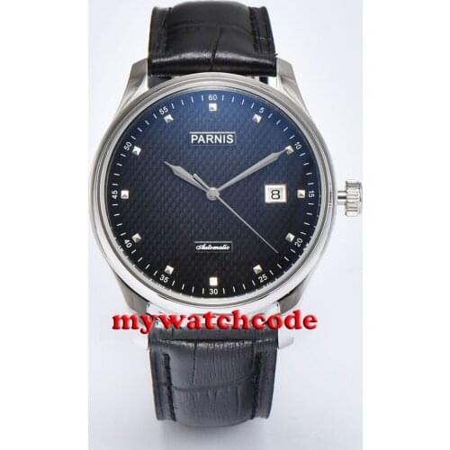 43mm parnis black dial date window ST automatic mens watch P696