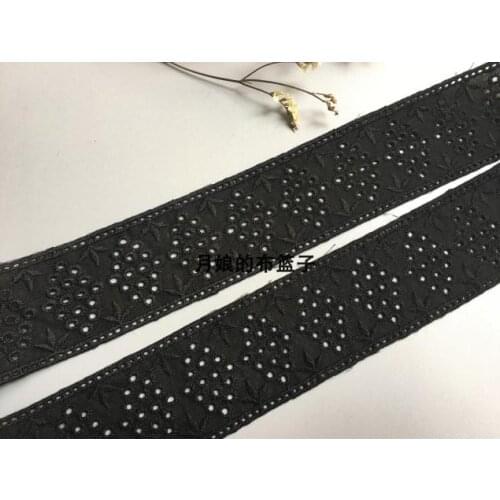 New Arrival 5 Meters 3CM Width 100% Cotton Embroidered Lace Trim Clothing Accessories High Quality DIY Lace Fabric Beige