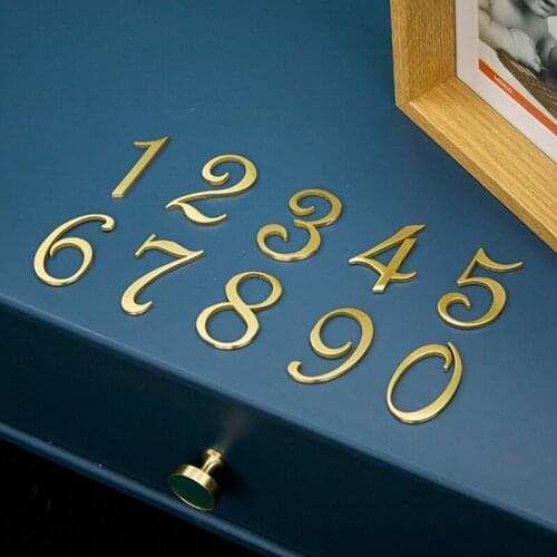 Soild Brass House Numbers Door Sign Wall Mounted, 9cm High