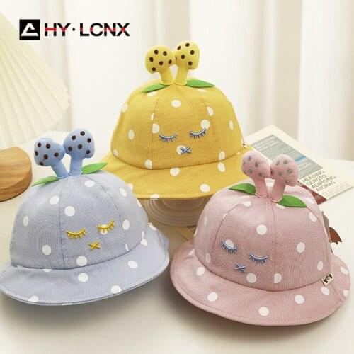 Autumn Spring Baby Bucket Hat Cotton Breathable Boys Girls Caps Fisherman Hats Cute Cartoon Infant Children Panama Sun Beach Cap