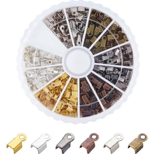 Pandahall 420pcs/box 6 Colors Brass Tube Crimp Beads Column Findings Mixed Color 6x3mm