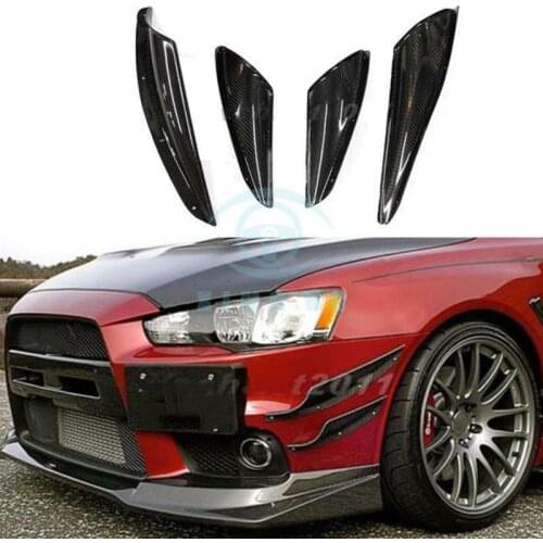 Fit For Mitsubishi Lancer EVO 10 EVO X 2008 2009 2010 2011 2012 Carbon Fiber Front Bumper Canard 4pcs