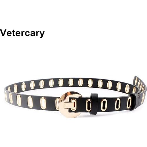 New Spring Summer Single Exhaust Eye Button PU Leather Belt Soft Fashion Gold Pin Buckle Waistbands For Dress Women Jeans Belts