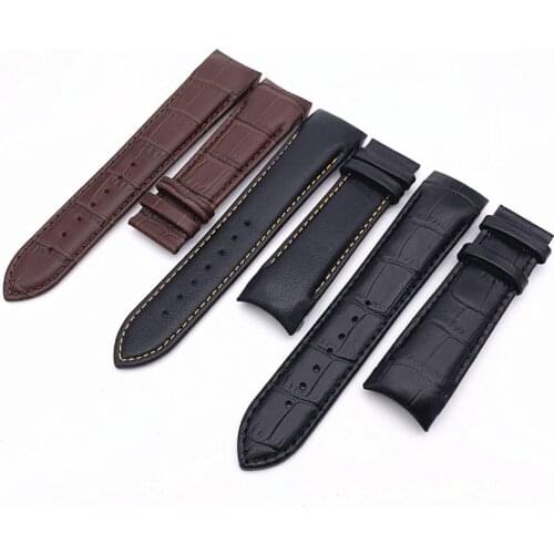 Handmade For Tissot Watch Strap T035 Watch Band Strap Genuine Leather Curved End 22mm 23mm 24mm Steel Buckle Wrist Bracelet