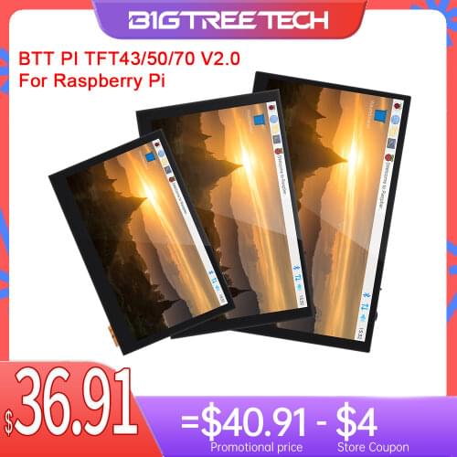 BIGTREETECH BTT PITFT50 TFT43 TFT70 V2.0 Touch Screen DSI Display Octoprint Raspberry Pi 3 3B Plus 4B Model B 3D Printer Parts