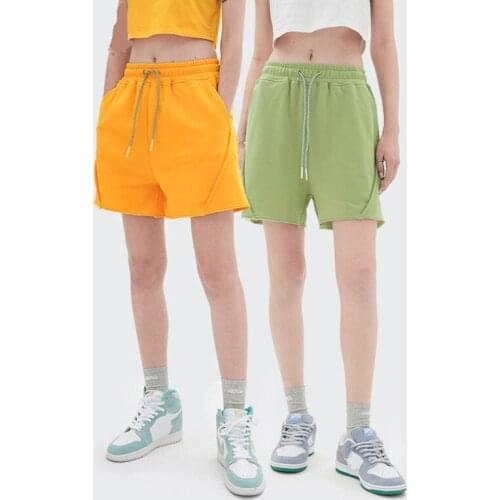 Spring Summer Elastic Waist Loose Woman Shorts High Waist Solid Color Straight Women Short Casual Pants Streetwear 2021