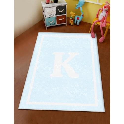 Blue white letter K patterned modern carpet runner round carpet kitchen carpet free shipping soft tissue bedroom living room