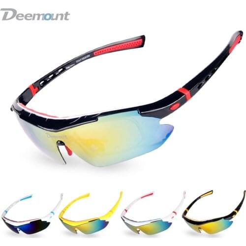 Deemount Cycling Polarized Bicycle Riding Glasses Sunglasses 5 lenes MTB Bike Goggles Eyewear Motorcycle Sun Glasses Myopia Fram