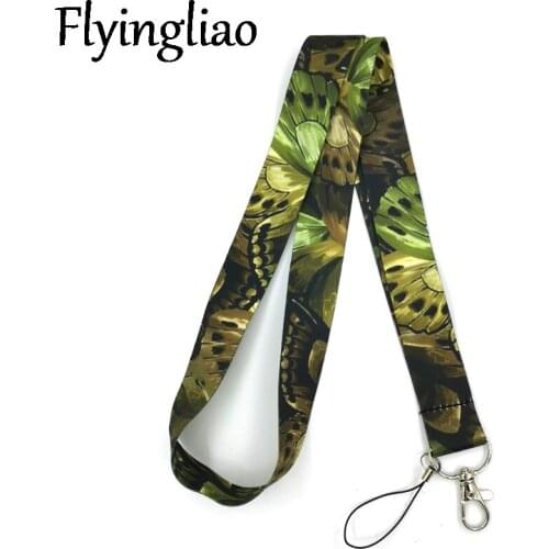 Vintage Butterfly Keychain Lanyards Id Badge Holder ID Card Pass Gym Mobile Phone Badge Holder Key Strap webbings ribbons