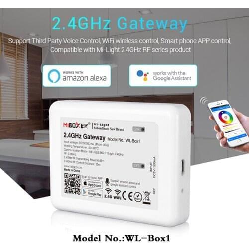 WL Box1 Support Third Party Voice Control Wifi Wireless Control,Suitible For All 2.4GHz Milight Series led Bulb