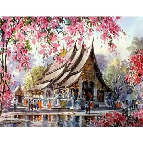 Japan flower Diamond painting sakura 5d diamond Cross Stitch Mosaic diamond,Diy Diamond Embroidery landscape,wall sticker, P94