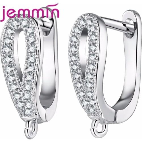 Top Quality 925 Sterling Silver Hoop Earrings DIY Findings Earring Fine Jewelry Accessories For Women Girls Party