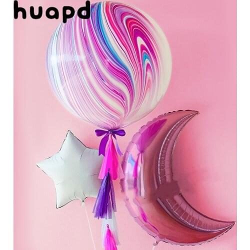 10/18/22 inch marble balloon star heart shape latex aluminum foil balloon wedding birthday party decoration helium balloon