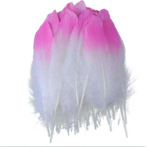 10pcs/bag White Goose Feather pink Color Tip 6-8inch Natural Feathers for Crafts Jewelry Making Decoration Plume Wholesale