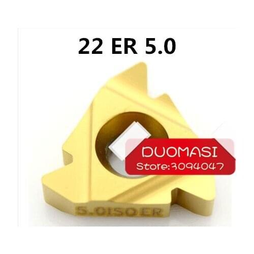 22 ER 5.0 ISO ,threaded turning Insert,Pvd Coating General Type partial profile 60 degree vertical Cutting Steel,PITCH 5.0