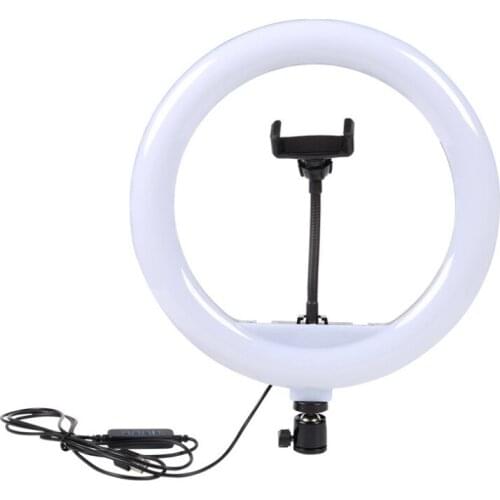 32cm/12 Inch LED Ring Light Beauty Fill-in Light Dimmable 3 Lighting Modes 3200K-5600K USB Powered with Flexible Phone Holder