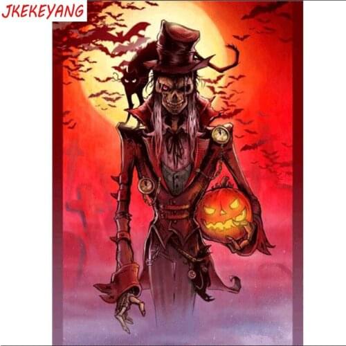 5D DIY square/round Diamond Painting Halloween skull Cross Stitch Diamond Embroidery Pattern Rhinestone home decor J2269