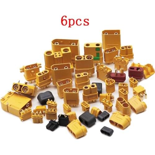 6pcs Amass XT30U/XT60H/XT90H/XT150/XT30UPB/XT30PW/MR30/MR30PB/MR30PW/MT30 Connector Male/Female Battery Plugs for DIY Model